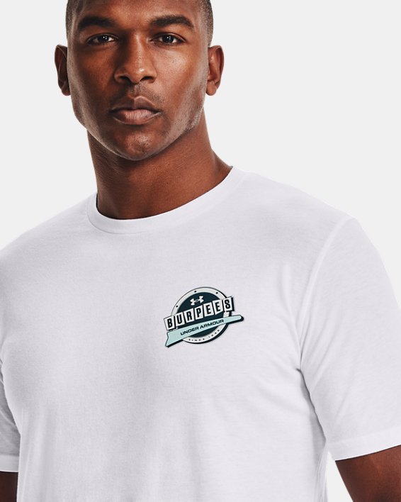 男士UA Stack 'Em High短袖T恤, White, pdpMainDesktop image number 2